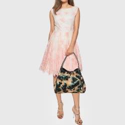 Pre Owned Coach Multicolor Leaf Print Calf Hair and Leather Edie 31 Shoulder Bag