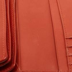 Pre Owned Coach Orange Leather Ashley Compact Wallet