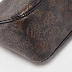 Coach Dark Brown Signature Coated Canvas Crossbody Bag