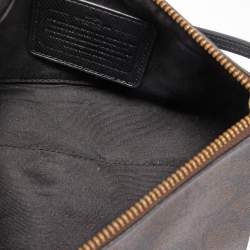 Coach Dark Brown Signature Coated Canvas Crossbody Bag