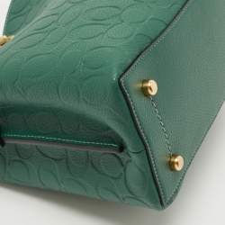 Coach Green Signature Embossed Leather Willow Bucket Bag