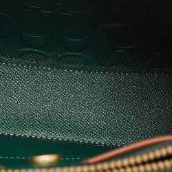 Coach Green Signature Embossed Leather Willow Bucket Bag