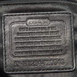 Pre Owned Coach Black Op Art Fabric and Patent Leather Sophia Satchel