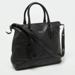 Coach Black Leather Rory Legacy Tote
