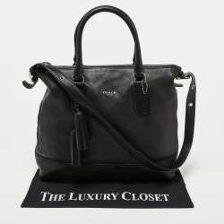 Coach Black Leather Rory Legacy Tote