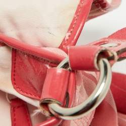 Coach Pink Signature Canvas and Patent Messenger Bag