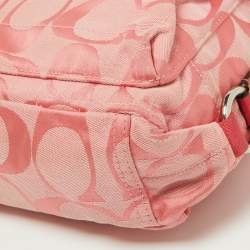 Coach Pink Signature Canvas and Patent Messenger Bag