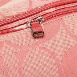 Coach Pink Signature Canvas and Patent Messenger Bag