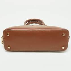 Pre Owned Coach Beige/Brown Signature Coated Canvas and Leather Mini Sierra Satchel