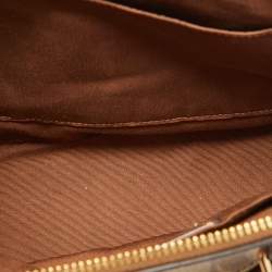 Pre Owned Coach Beige/Brown Signature Coated Canvas and Leather Mini Sierra Satchel