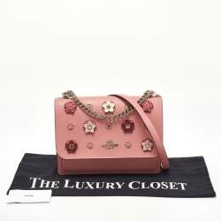 Coach Pink Leather Flower/Eyelet Klare Crossbody Bag