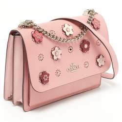 Coach Pink Leather Flower/Eyelet Klare Crossbody Bag