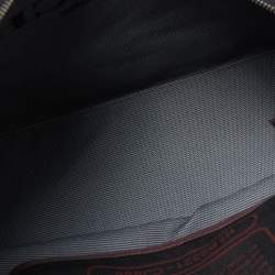 Pre Owned Coach Black/Burgundy Canvas and Leather 38 Tote