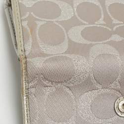 Coach Grey Signature Canvas Trifold Wallet