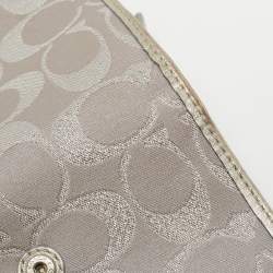 Coach Grey Signature Canvas Trifold Wallet