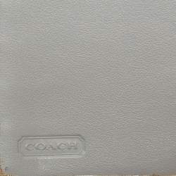 Coach Grey Signature Canvas Trifold Wallet