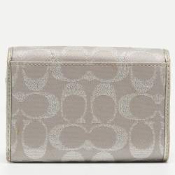 Coach Grey Signature Canvas Trifold Wallet
