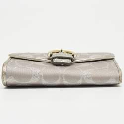 Coach Grey Signature Canvas Trifold Wallet