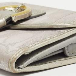 Coach Grey Signature Canvas Trifold Wallet
