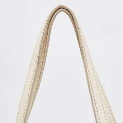Pre Owned Coach White Patent Leather Alexandra Tote