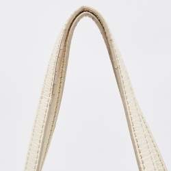 Pre Owned Coach White Patent Leather Alexandra Tote