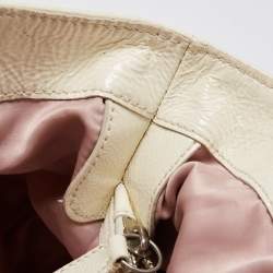 Pre Owned Coach White Patent Leather Alexandra Tote