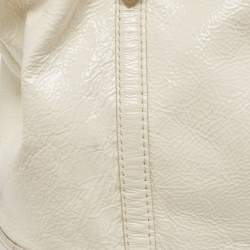Pre Owned Coach White Patent Leather Alexandra Tote