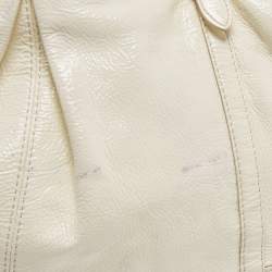 Pre Owned Coach White Patent Leather Alexandra Tote