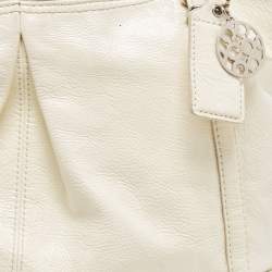 Pre Owned Coach White Patent Leather Alexandra Tote