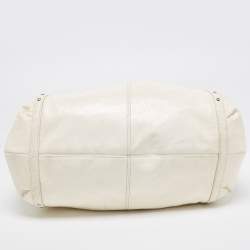 Pre Owned Coach White Patent Leather Alexandra Tote