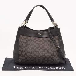 Pre Owned Coach Black Signature Canvas and Leather Small Lexy Shoulder Bag