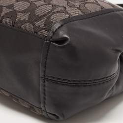 Pre Owned Coach Black Signature Canvas and Leather Small Lexy Shoulder Bag