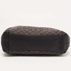 Pre Owned Coach Black Signature Canvas and Leather Small Lexy Shoulder Bag