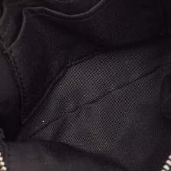 Pre Owned Coach Black Signature Glitter Embossed Leather Boxed Wristlet Clutch