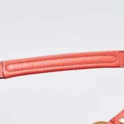 Pre Owned Coach Orange Leather Eva Flap Satchel