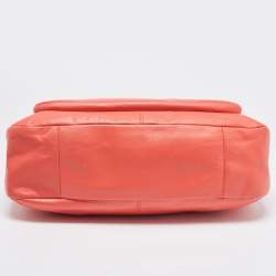 Pre Owned Coach Orange Leather Eva Flap Satchel