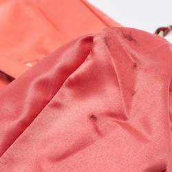 Pre Owned Coach Orange Leather Eva Flap Satchel