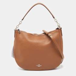 Coach Brown/Beige Signature Coated Canvas and Leather Hadley Hobo