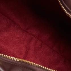 Pre Owned Coach Burgundy/Beige Signature Coated and Leather Zoe Carryall Tote