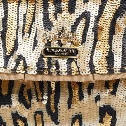 Coach Multicolor Zebra Effect Sequin Wristlet Pouch