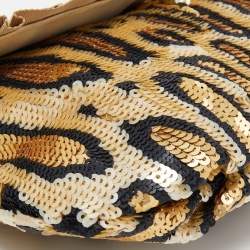 Coach Multicolor Zebra Effect Sequin Wristlet Pouch