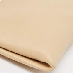 Pre Owned Coach Tan Leather Zip Strap Clutch