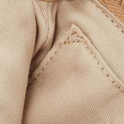 Pre Owned Coach Tan Leather Zip Strap Clutch