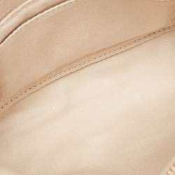 Pre Owned Coach Tan Leather Zip Strap Clutch