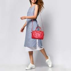 Pre Owned Coach Red Leather Mini Bennett Satchel