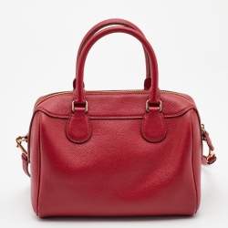 Pre Owned Coach Red Leather Mini Bennett Satchel