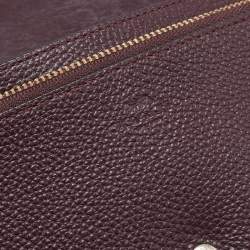 Pre Owned Coach Dark Brown Pebbled Leather Hayden Foldover Clutch Bag