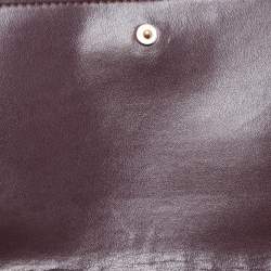 Pre Owned Coach Dark Brown Pebbled Leather Hayden Foldover Clutch Bag
