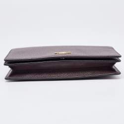 Pre Owned Coach Dark Brown Pebbled Leather Hayden Foldover Clutch Bag