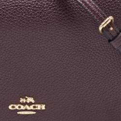 Coach Dark Brown Pebbled Leather Hayden Foldover Clutch Bag